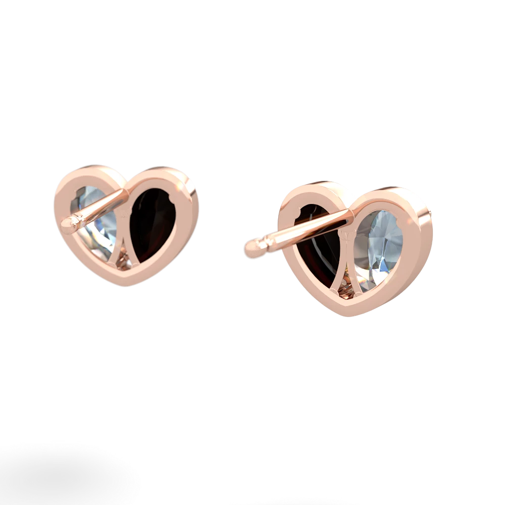 Aquamarine 'Our Heart' 14K Rose Gold earrings E5072