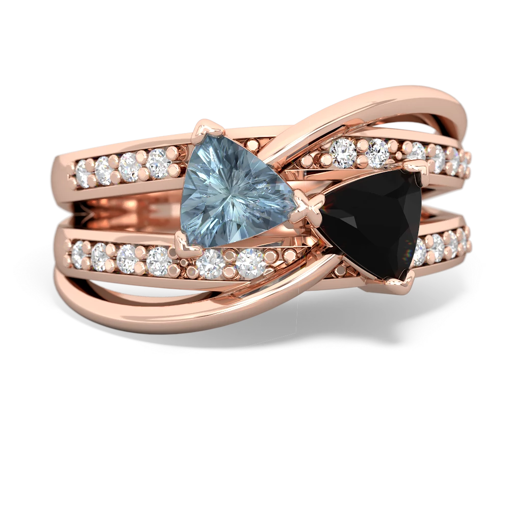 Aquamarine Bowtie 14K Rose Gold ring R2360