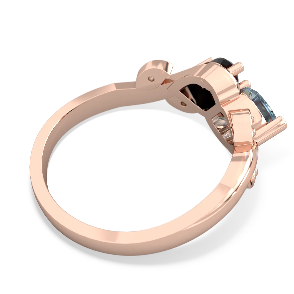 Aquamarine Floral Elegance 14K Rose Gold ring R5790