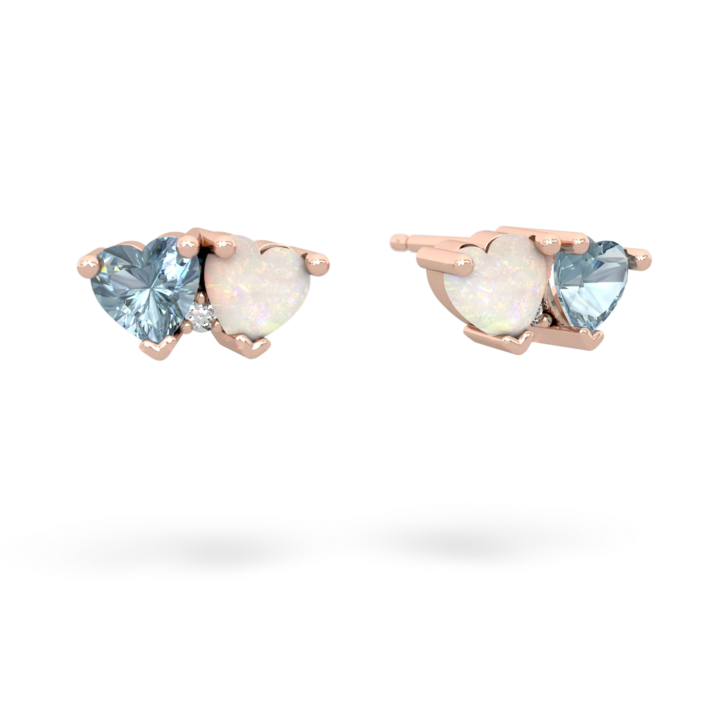 Aquamarine Sweethearts 14K Rose Gold earrings E5260