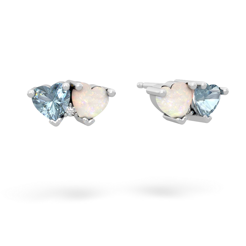 Aquamarine Sweethearts 14K White Gold earrings E5260