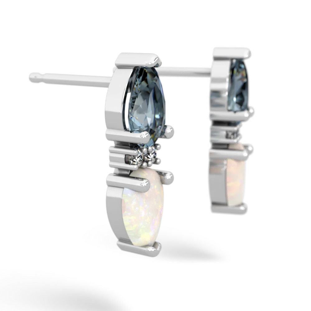 Aquamarine Bowtie Drop 14K White Gold earrings E0865