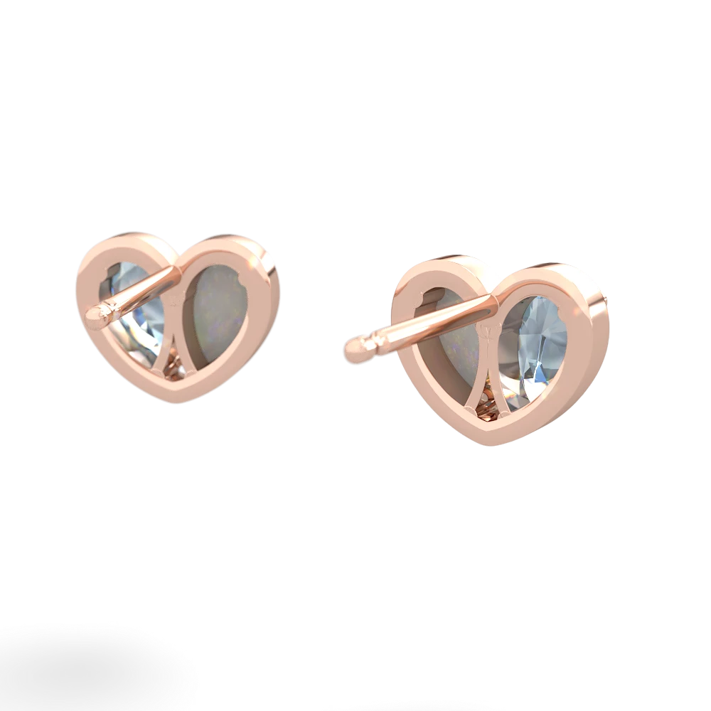 Aquamarine 'Our Heart' 14K Rose Gold earrings E5072