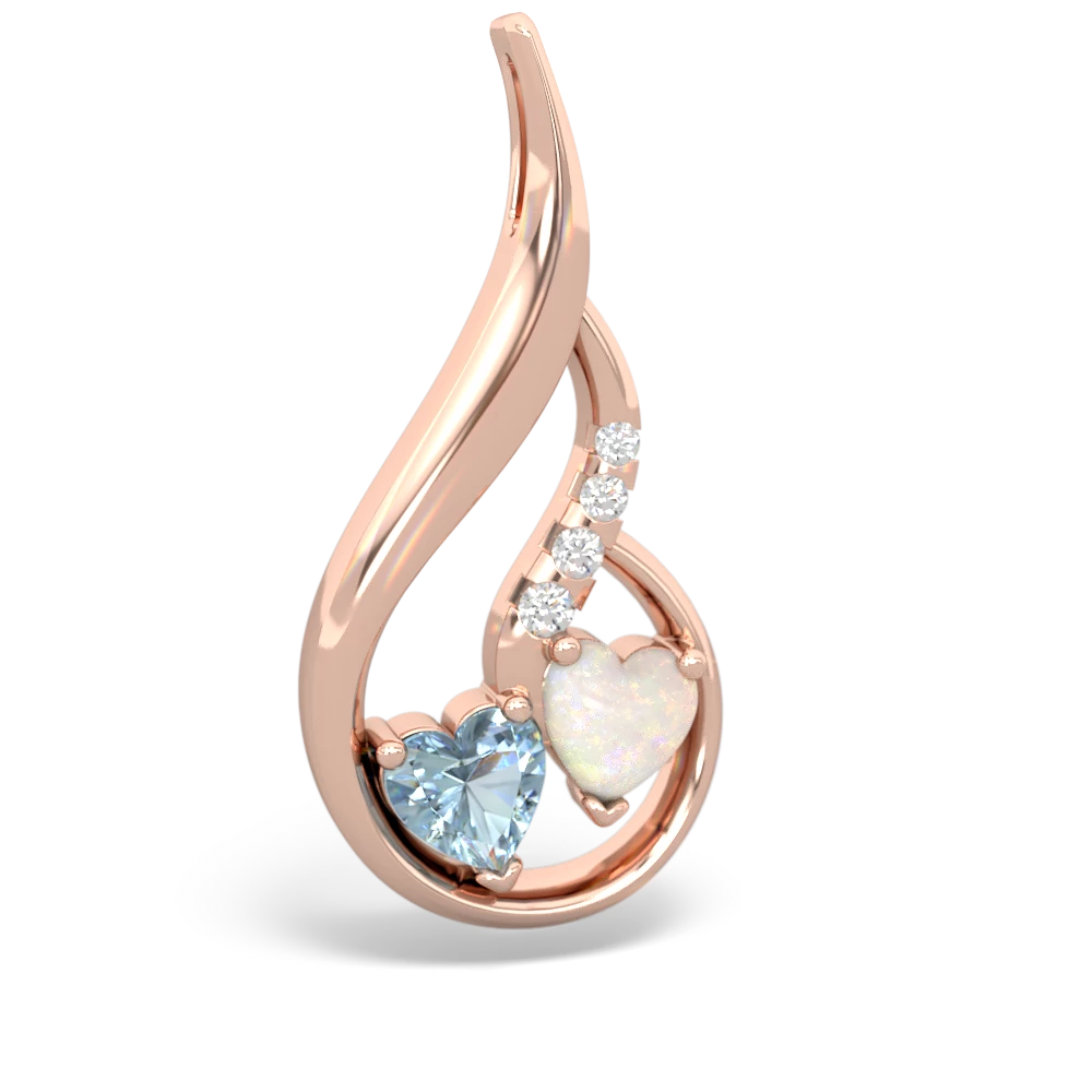 Aquamarine Keepsake Curves 14K Rose Gold pendant P5450