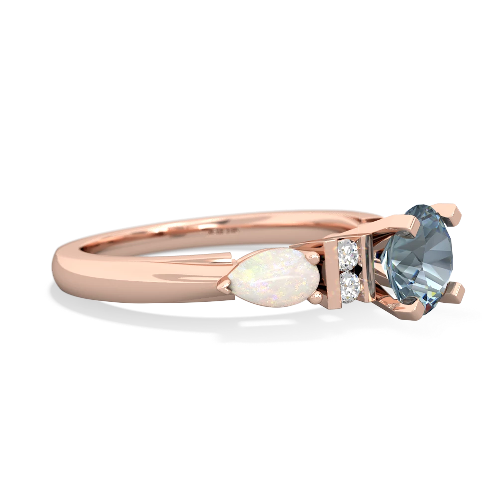 Aquamarine 6Mm Round Eternal Embrace Engagement 14K Rose Gold ring R2005