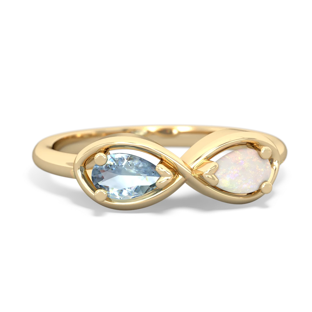 Aquamarine Infinity 14K Yellow Gold ring R5050