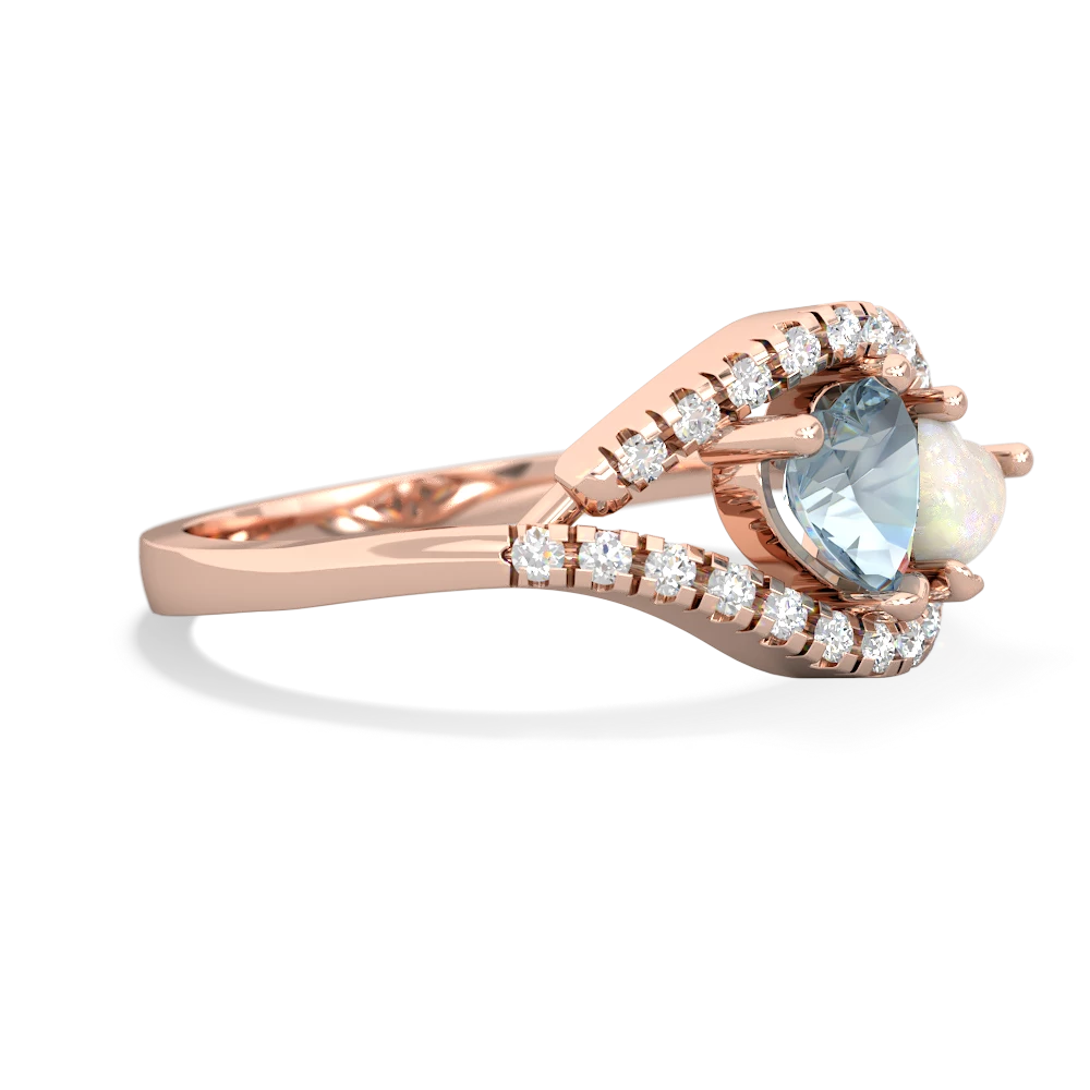 Aquamarine Mother And Child 14K Rose Gold ring R3010