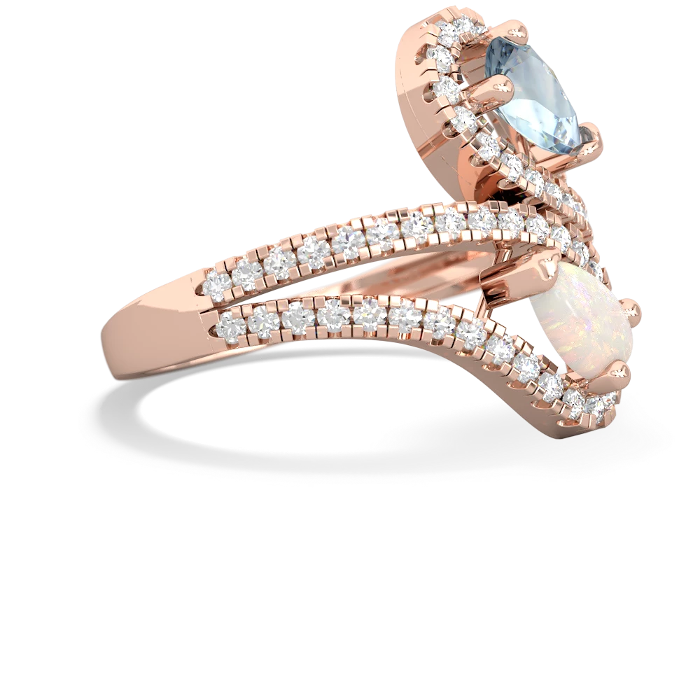 Aquamarine Diamond Dazzler 14K Rose Gold ring R3000