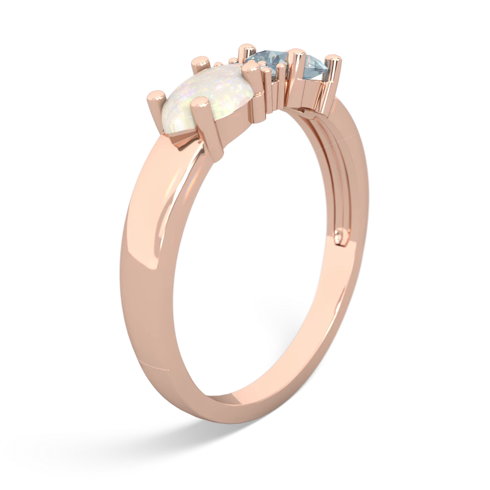 Aquamarine Pear Bowtie 14K Rose Gold ring R0865