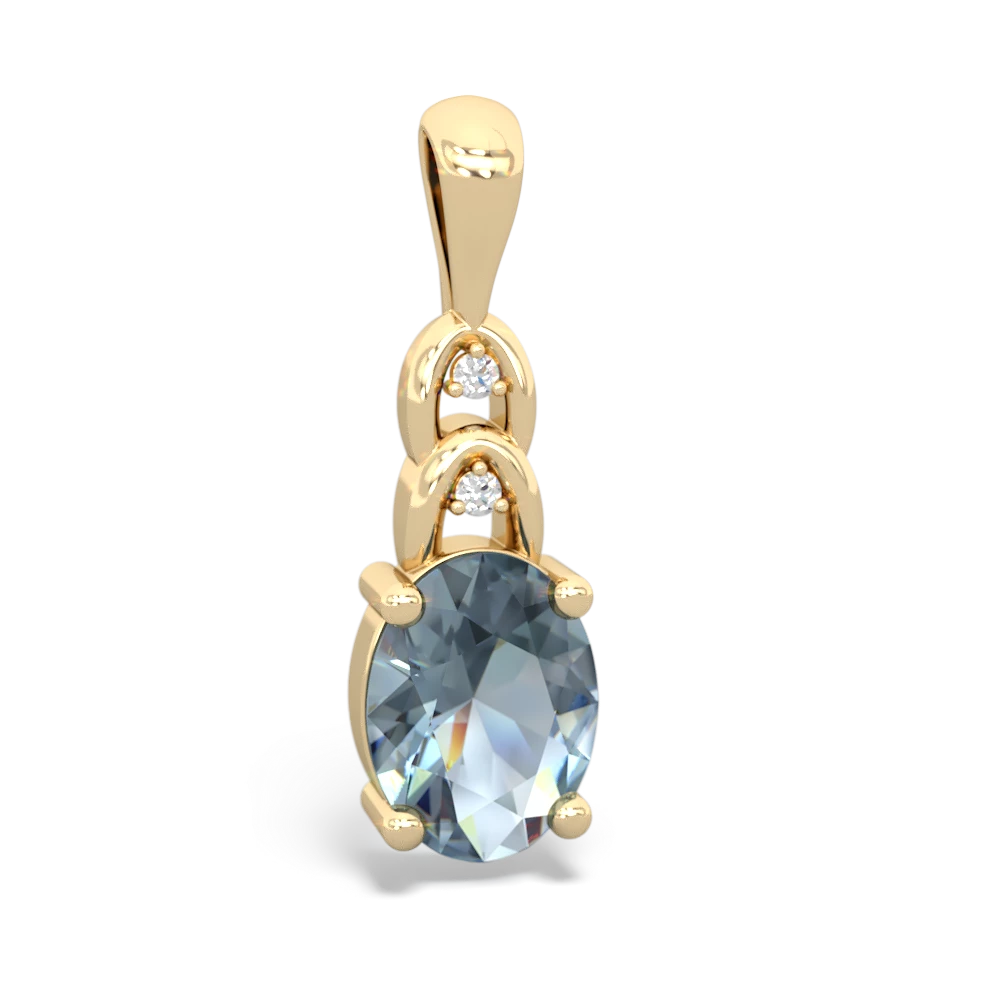 Aquamarine Links 14K Yellow Gold pendant P4032