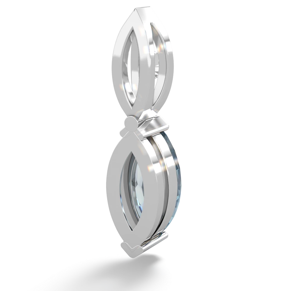 Aquamarine Marquise Drop 14K White Gold pendant P5333