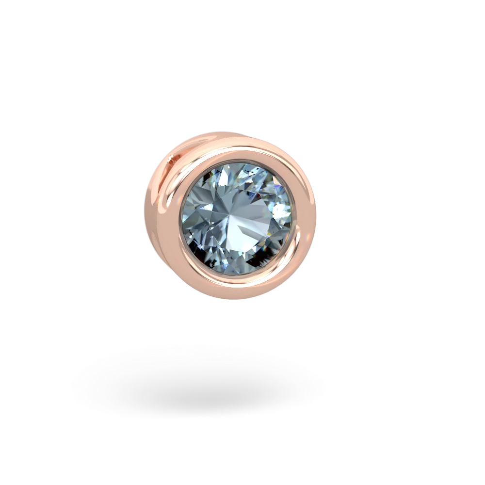 Aquamarine 6Mm Slide 14K Rose Gold pendant P3786