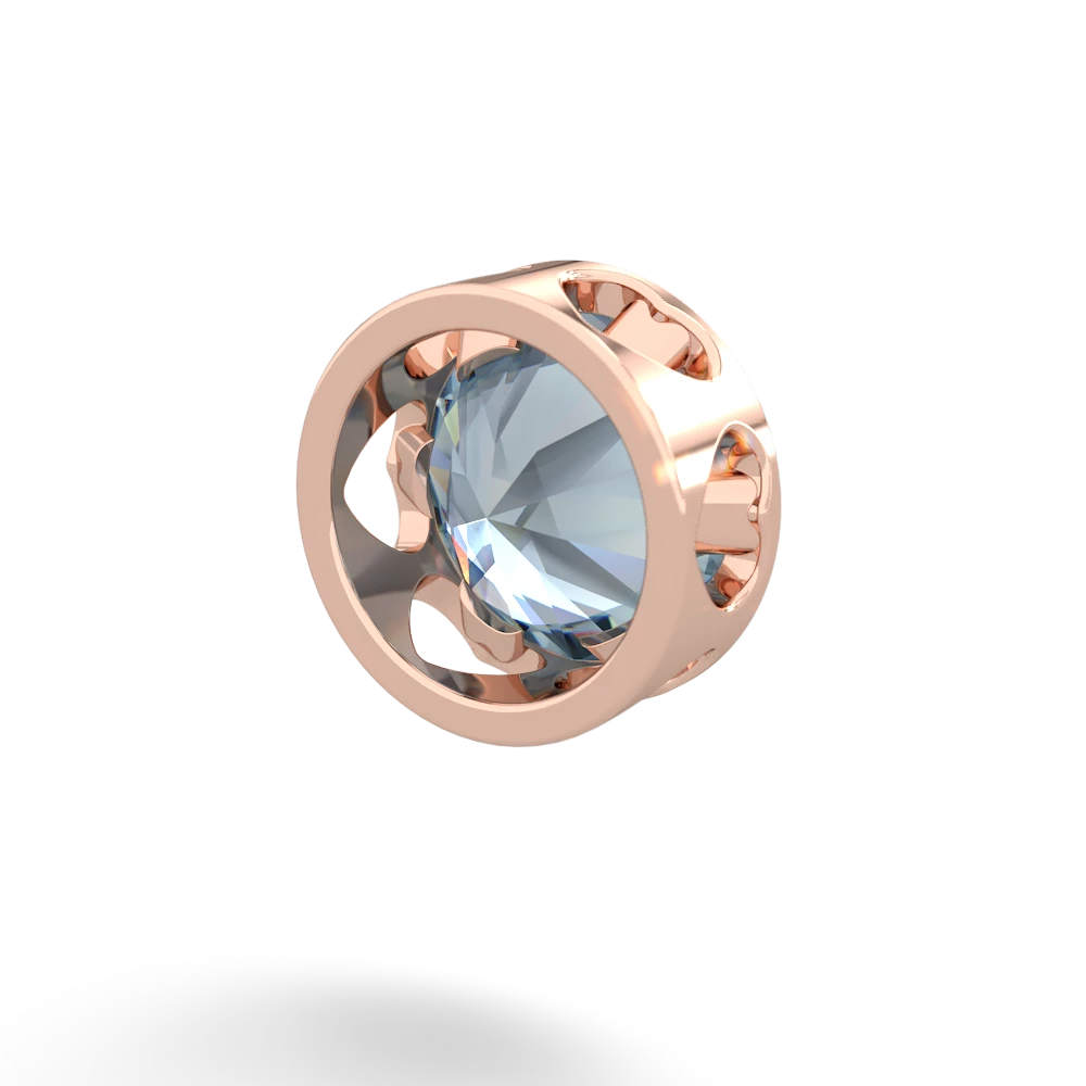 Aquamarine 8Mm Slide 14K Rose Gold pendant P3788