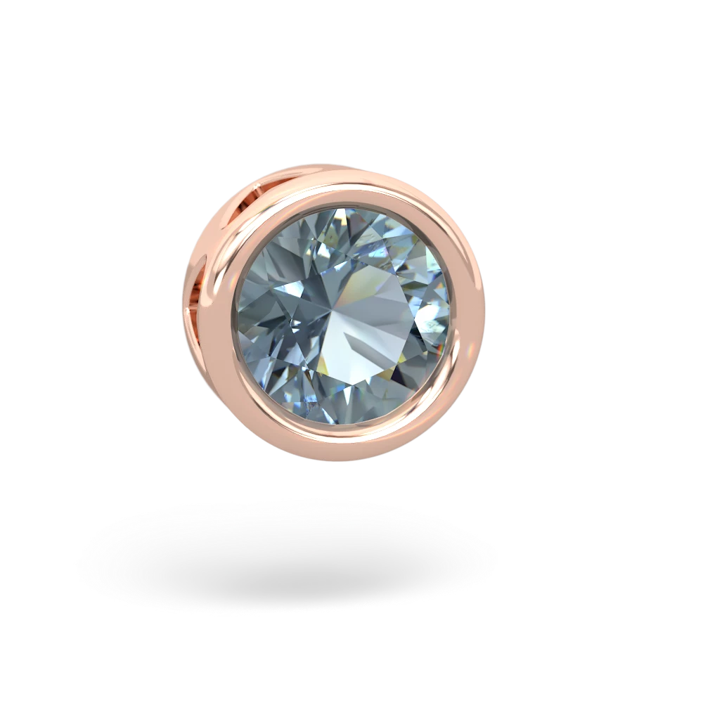 Aquamarine 8Mm Slide 14K Rose Gold pendant P3788