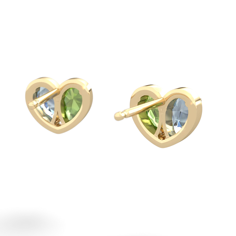 Aquamarine 'Our Heart' 14K Yellow Gold earrings E5072