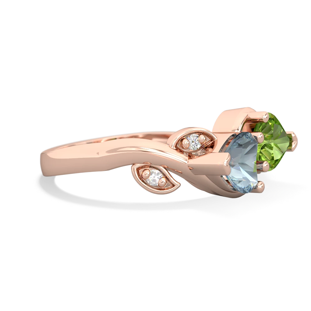 Aquamarine Floral Elegance 14K Rose Gold ring R5790