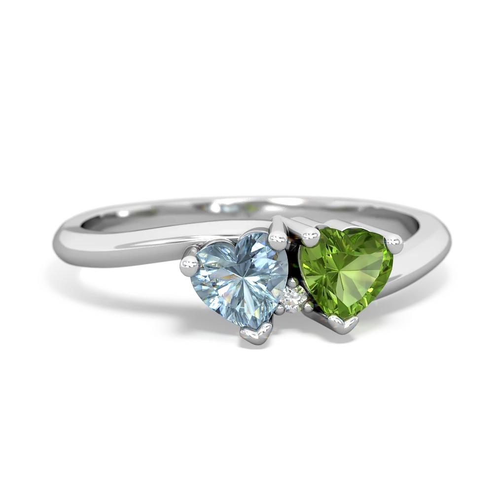 Aquamarine Sweethearts 14K White Gold ring R5260