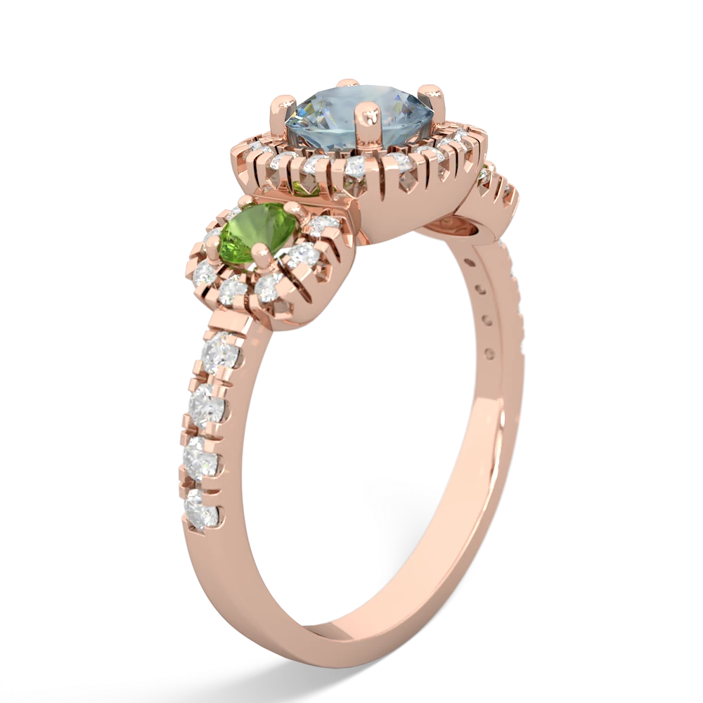 Aquamarine Regal Halo 14K Rose Gold ring R5350