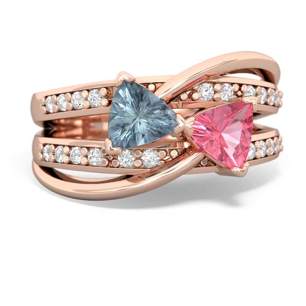 Aquamarine Bowtie 14K Rose Gold ring R2360