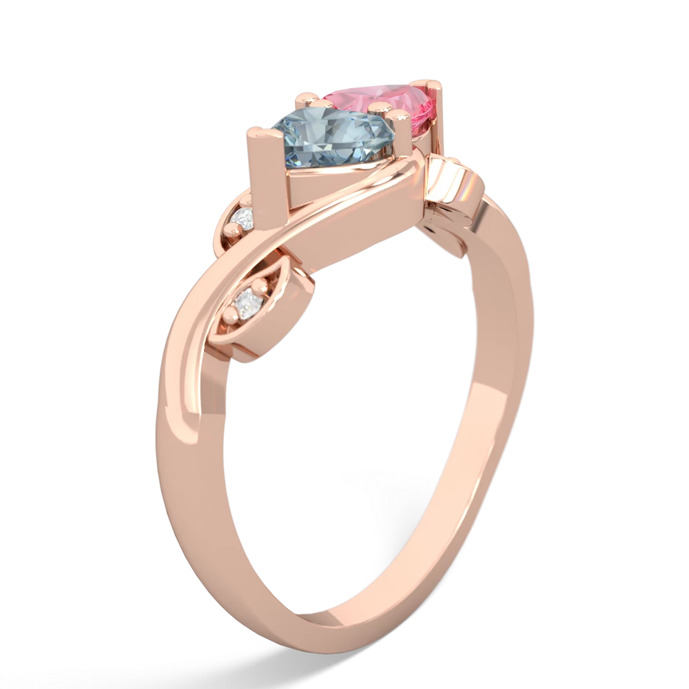 Aquamarine Floral Elegance 14K Rose Gold ring R5790