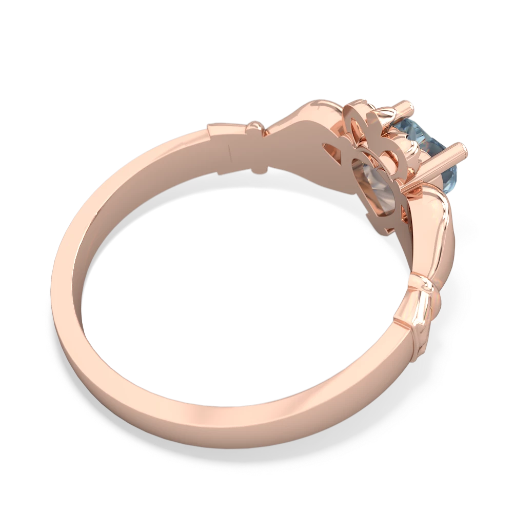 Aquamarine Claddagh 14K Rose Gold ring R2370