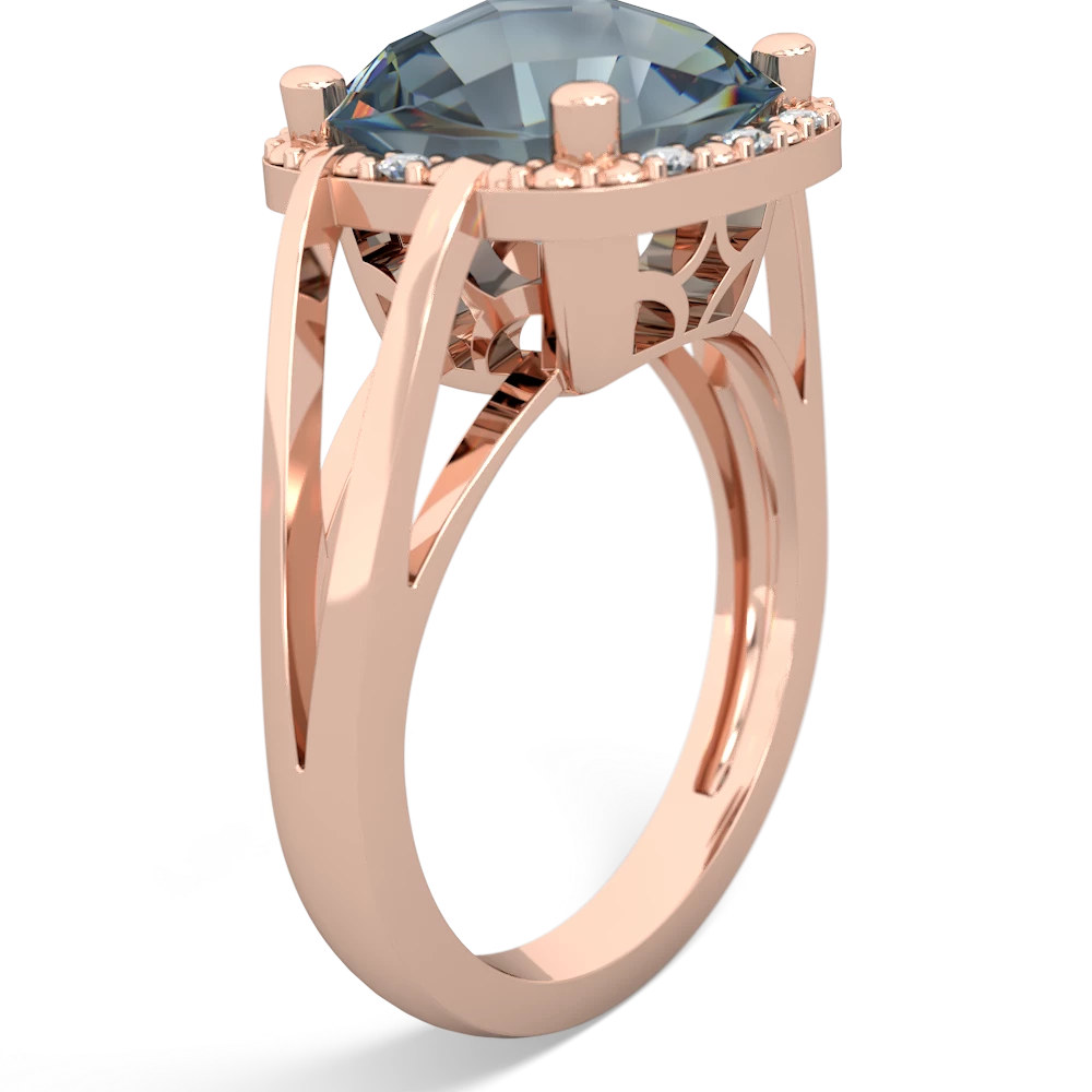 Aquamarine Art Deco Cocktail 14K Rose Gold ring R2498