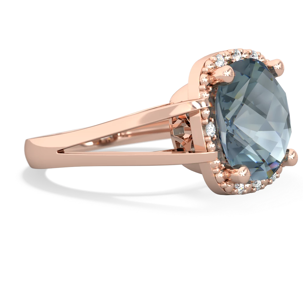 Aquamarine Art Deco Cocktail 14K Rose Gold ring R2498