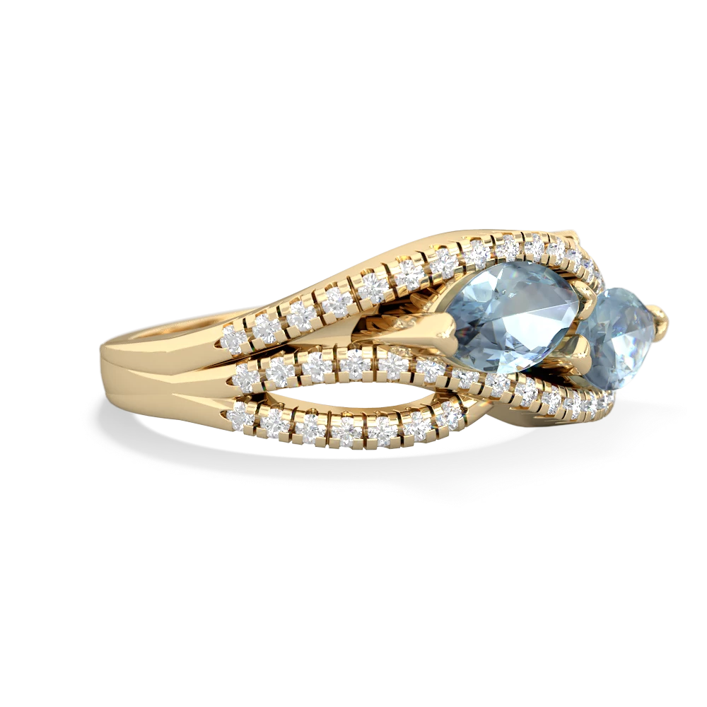 Aquamarine Diamond Rivers 14K Yellow Gold ring R3070