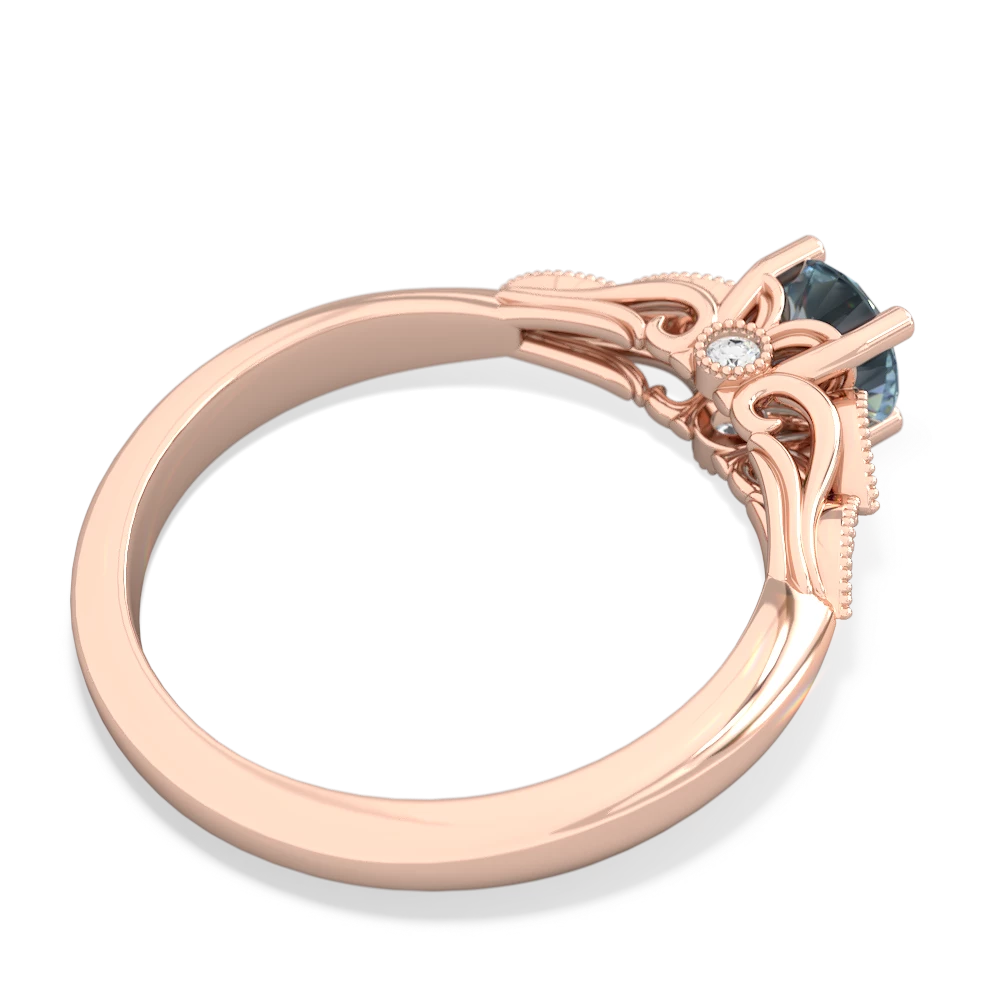 Aquamarine Antique Elegance 14K Rose Gold ring R3100