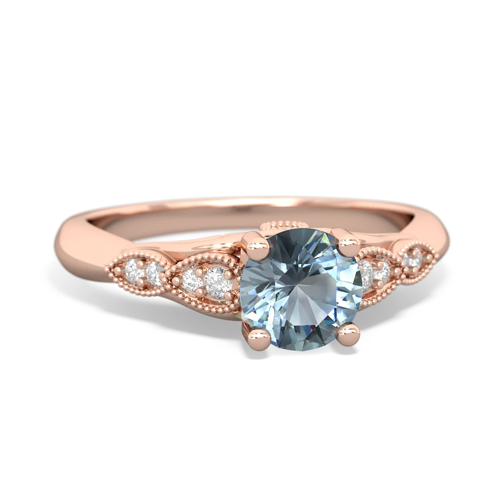 Aquamarine Antique Elegance 14K Rose Gold ring R3100