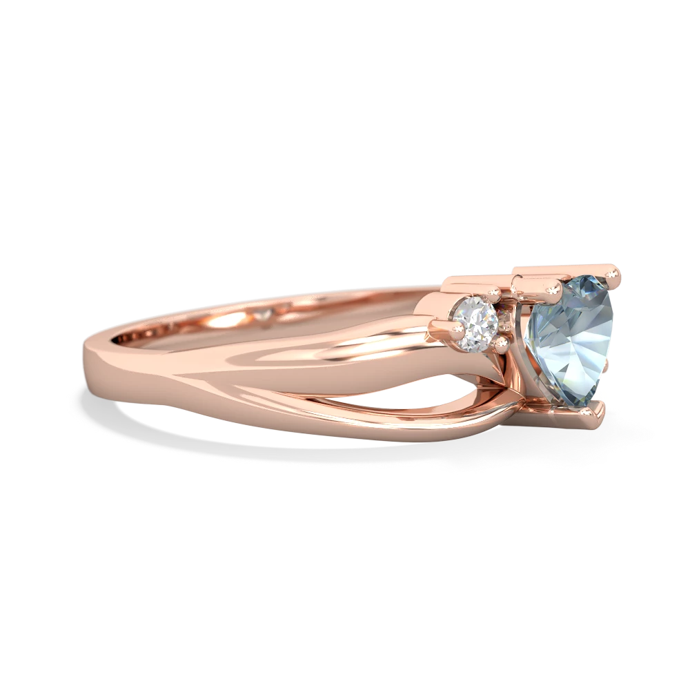 Aquamarine Split Band Swirl 14K Rose Gold ring R2130