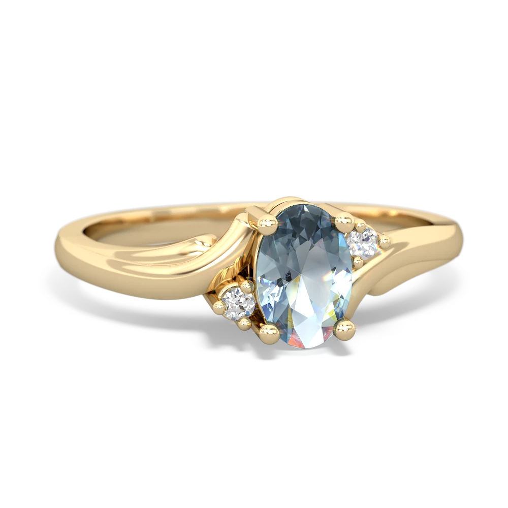 Aquamarine Elegant Swirl 14K Yellow Gold ring R2173