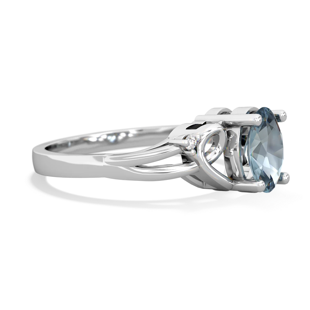 Aquamarine Swirls 14K White Gold ring R2347