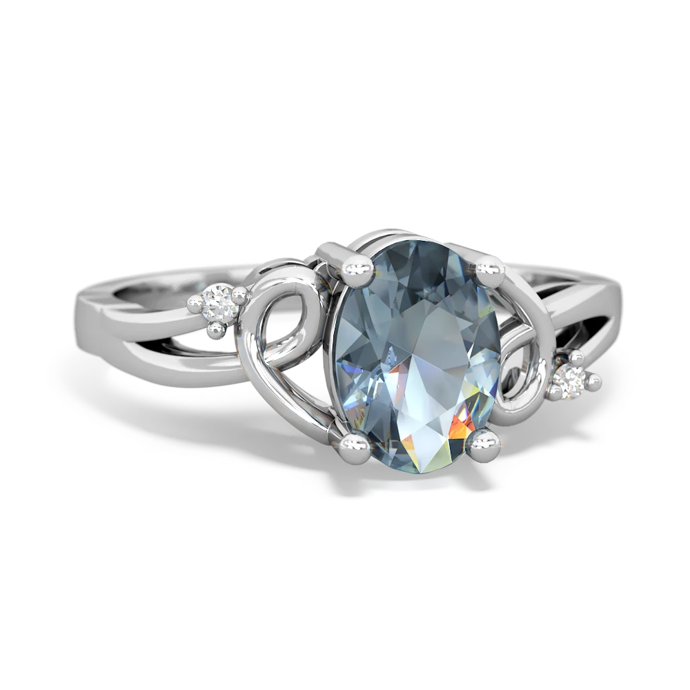 Aquamarine Swirls 14K White Gold ring R2347