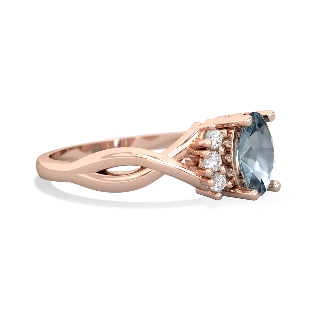 Aquamarine Victorian Twist 14K Rose Gold ring R2497