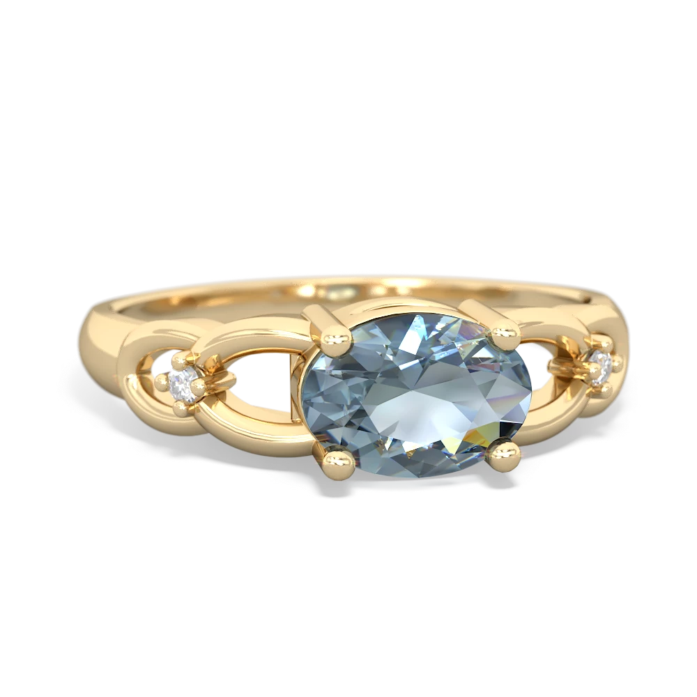 Aquamarine Links 14K Yellow Gold ring R4032