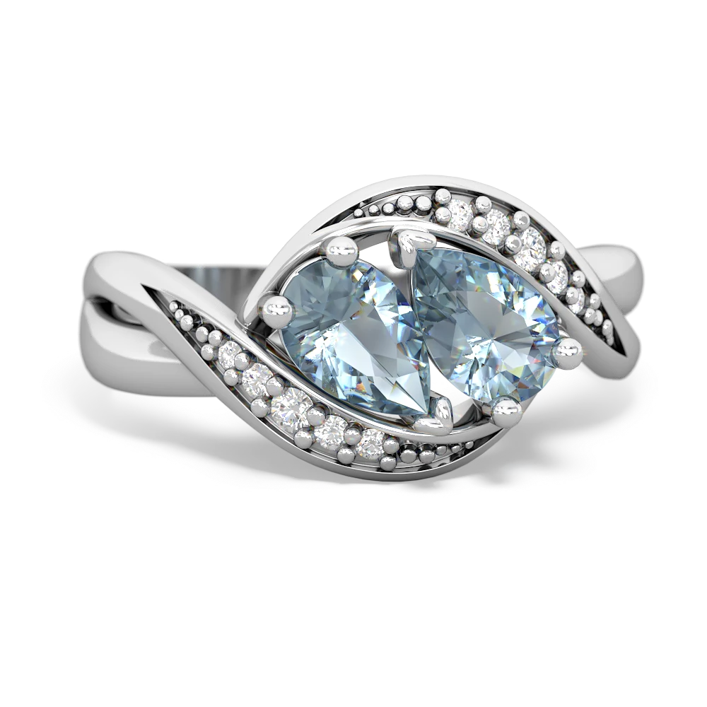 Aquamarine Summer Winds 14K White Gold ring R5342