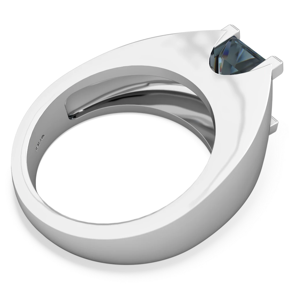 Aquamarine Men's 14K White Gold ring R1836