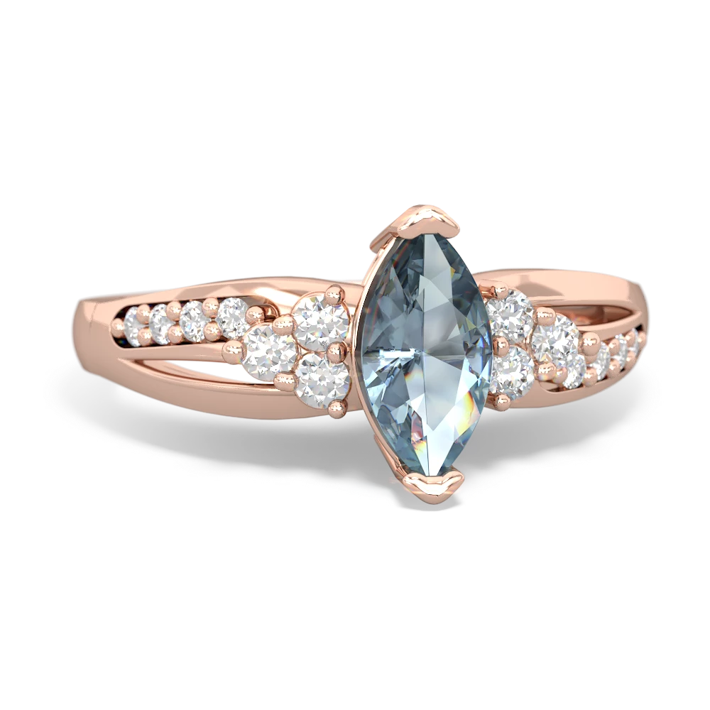 Aquamarine Royal Marquise 14K Rose Gold ring R2343