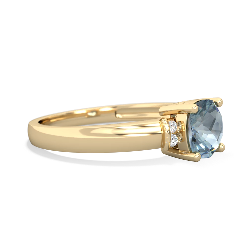 Aquamarine Simply Elegant Cushion 14K Yellow Gold ring R2489