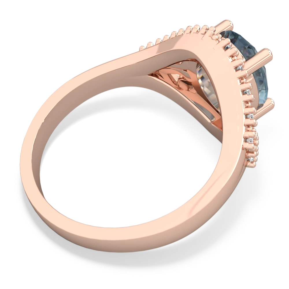 Aquamarine Antique Style Cocktail 14K Rose Gold ring R2564