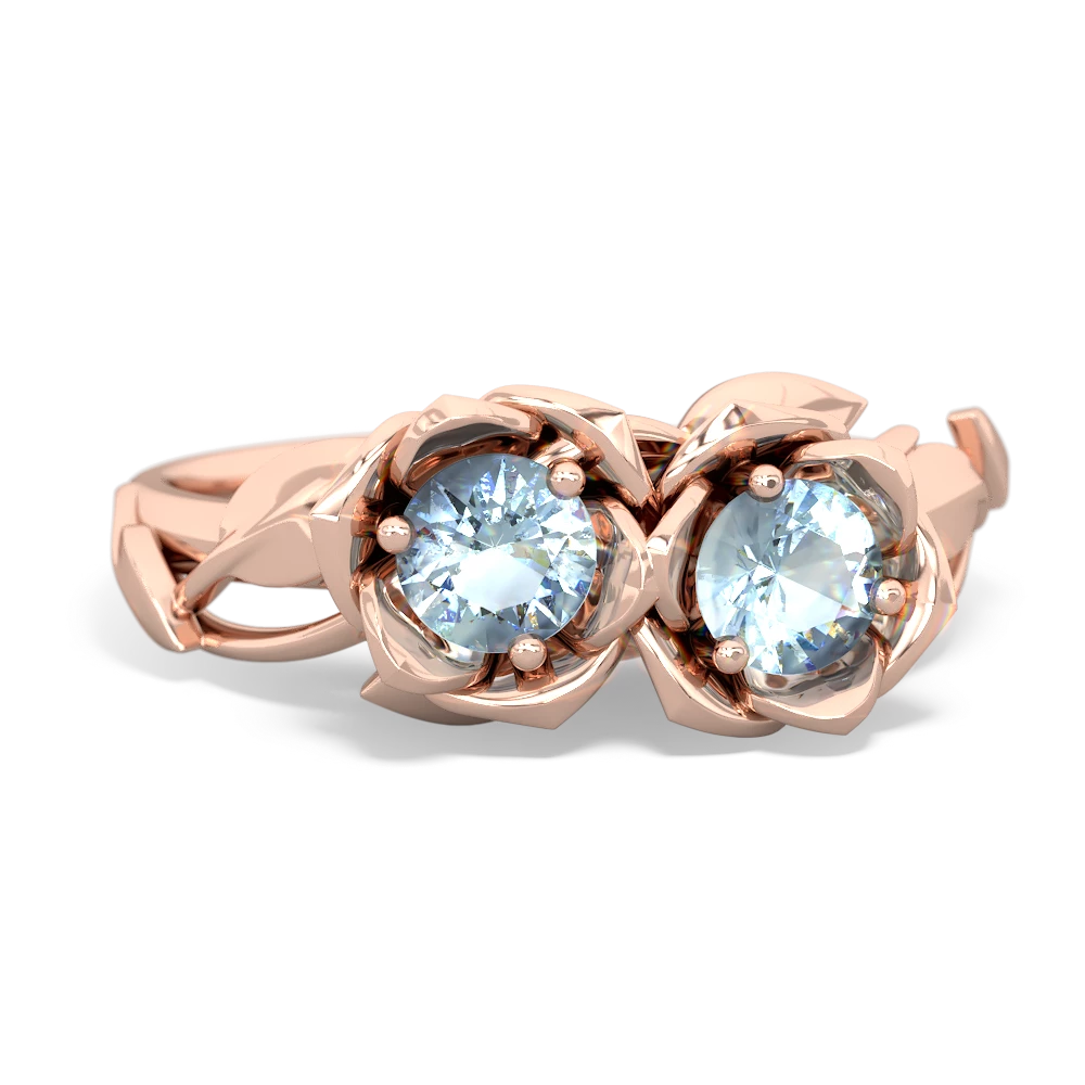 Aquamarine Rose Garden 14K Rose Gold ring R5510