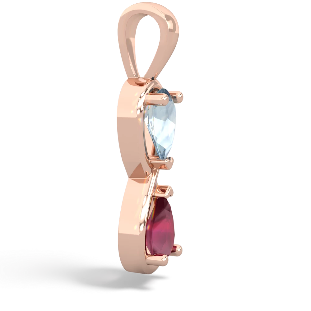 Aquamarine Infinity 14K Rose Gold pendant P5050