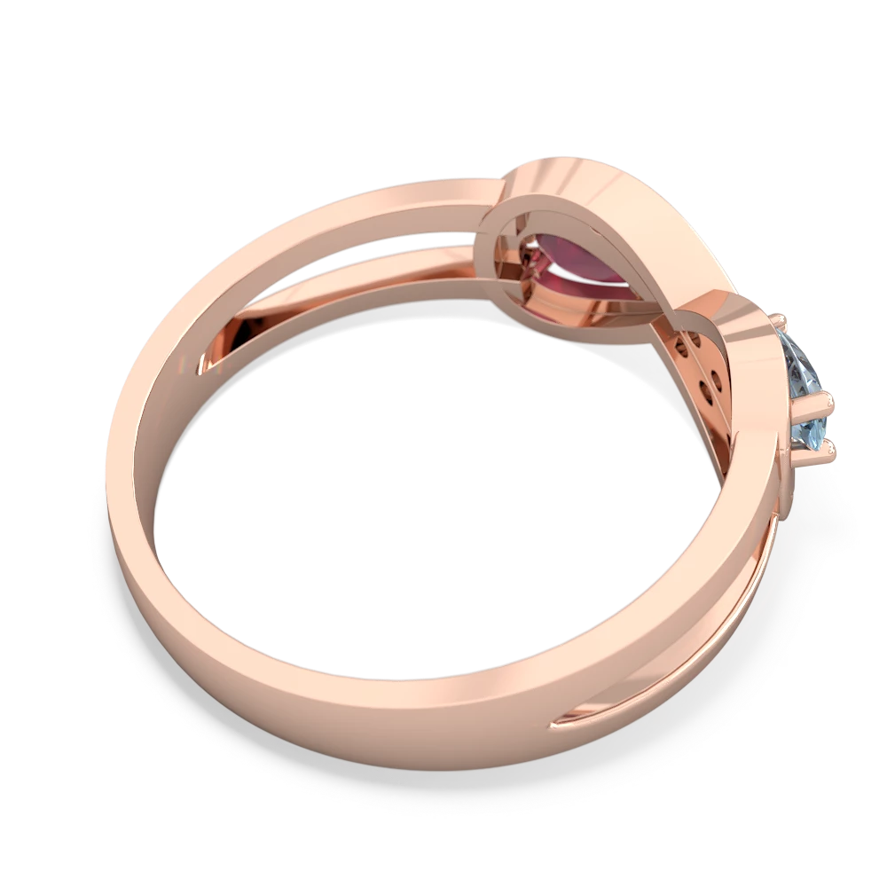 Aquamarine Diamond Infinity 14K Rose Gold ring R5390