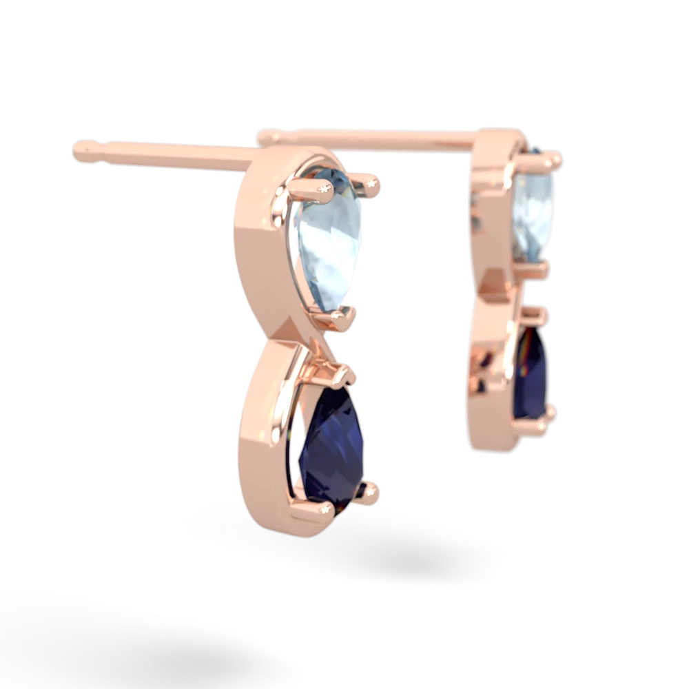 Aquamarine Infinity 14K Rose Gold earrings E5050