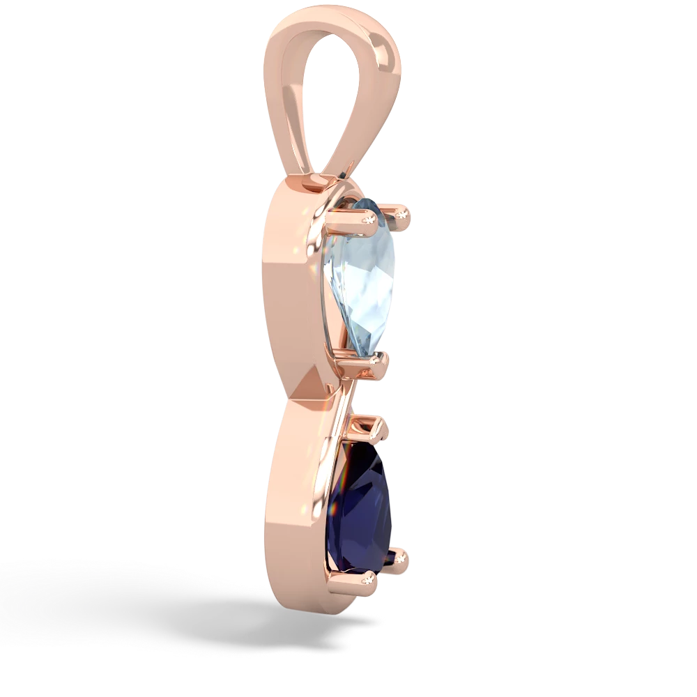 Aquamarine Infinity 14K Rose Gold pendant P5050