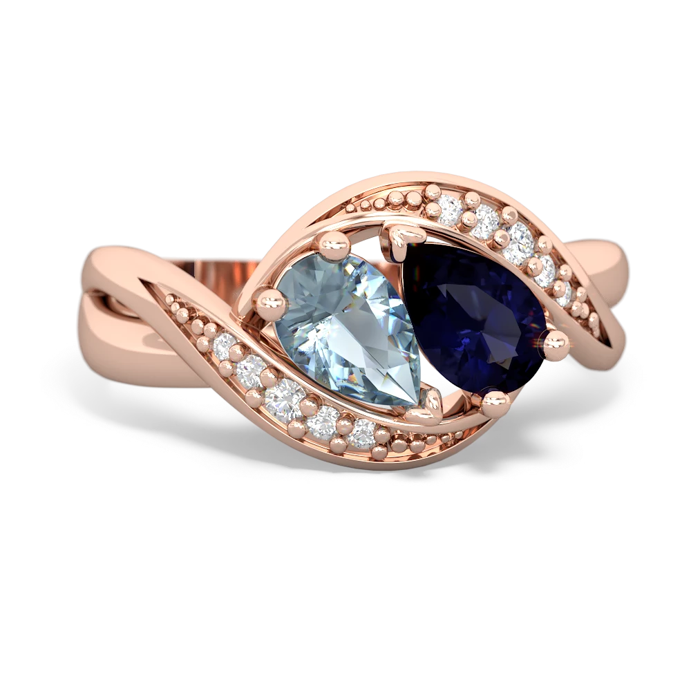 Aquamarine Summer Winds 14K Rose Gold ring R5342