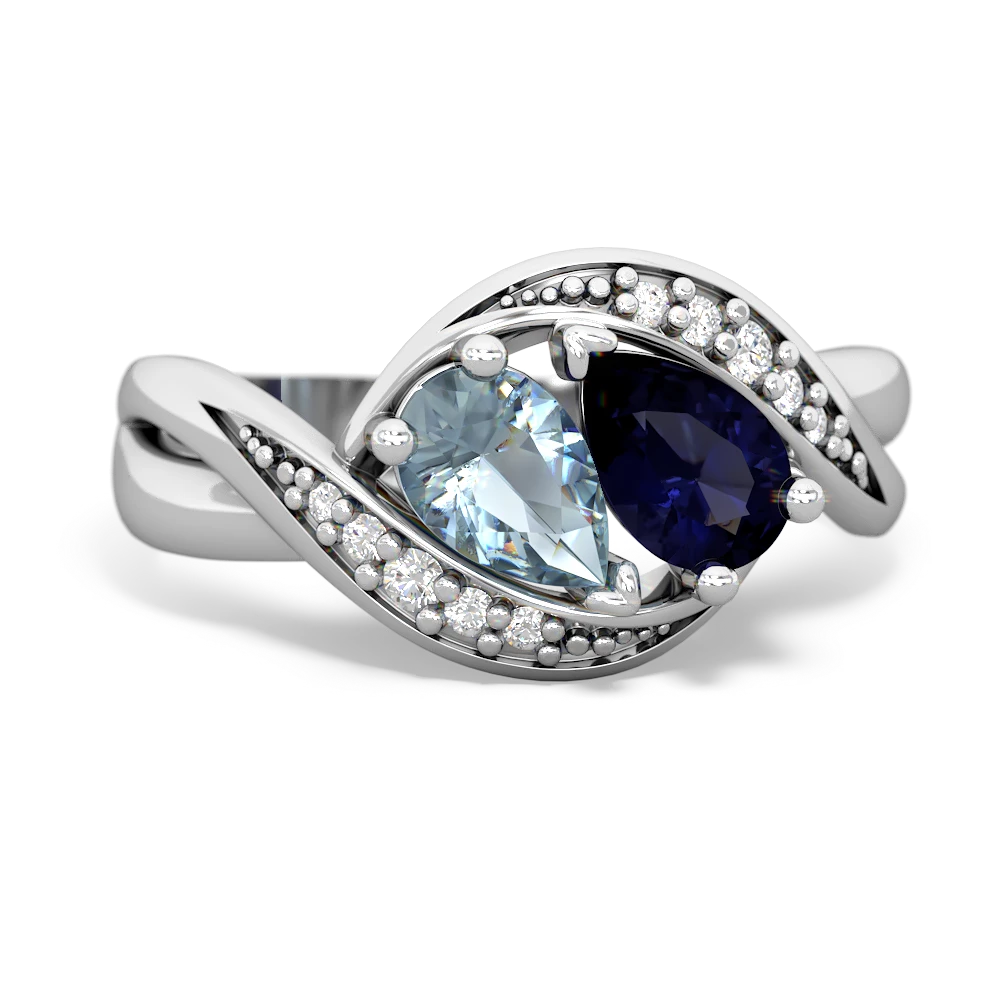 Aquamarine Summer Winds 14K White Gold ring R5342