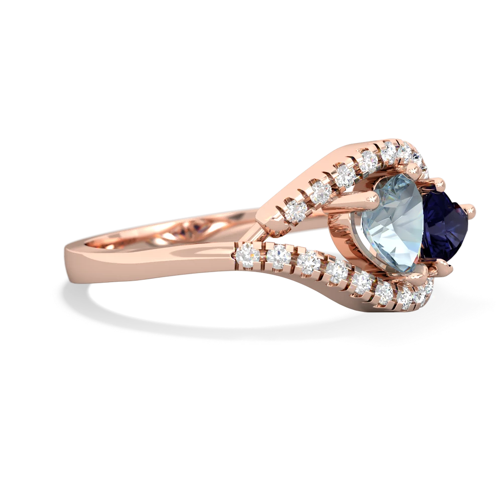 Aquamarine Mother And Child 14K Rose Gold ring R3010