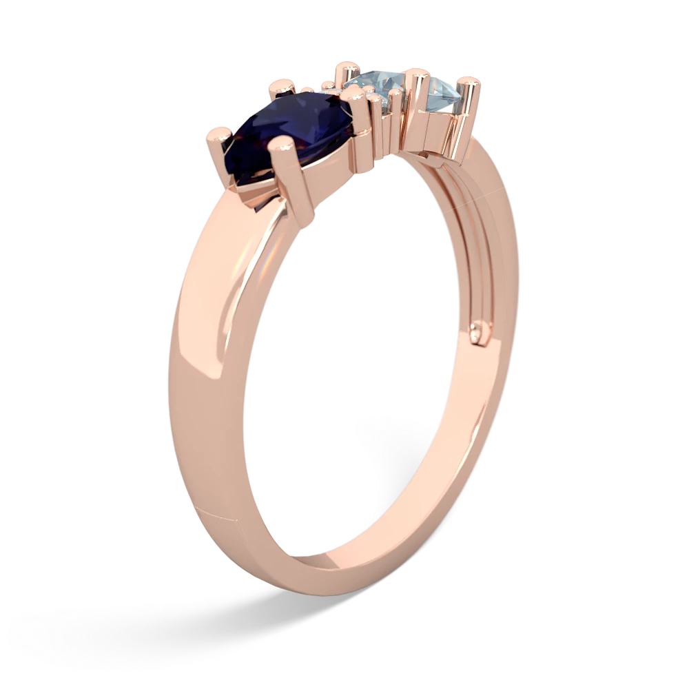 Aquamarine Pear Bowtie 14K Rose Gold ring R0865